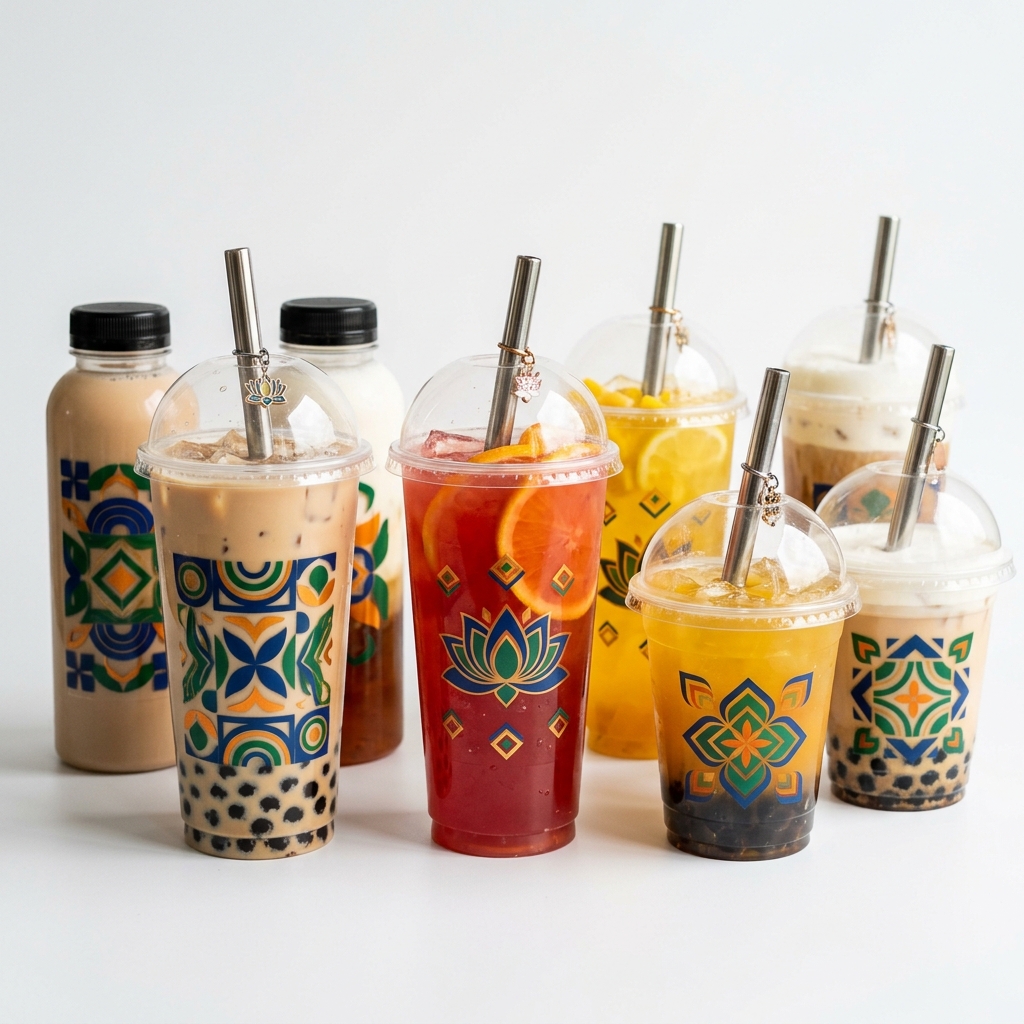 Decal dán ly cốc cho quán cafe