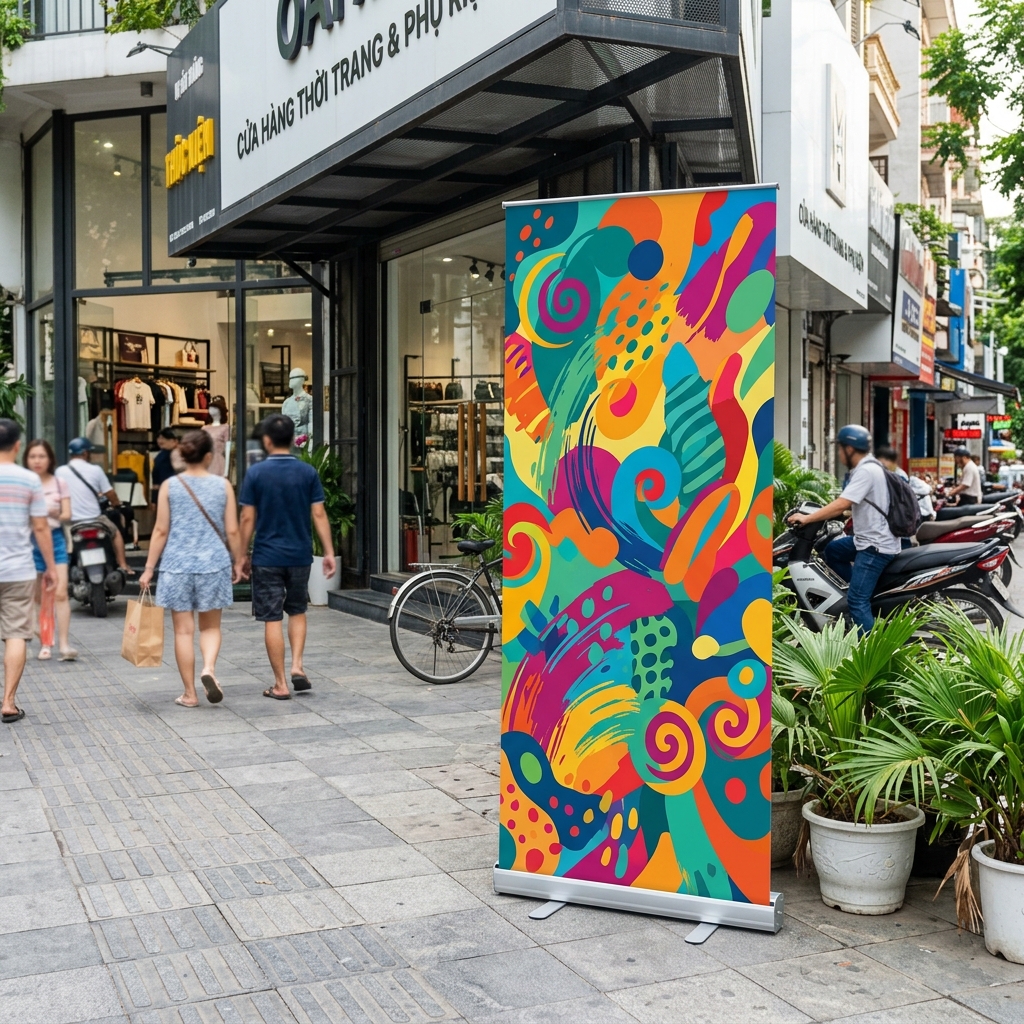 Standee PP ngoài trời cho shop bán lẻ